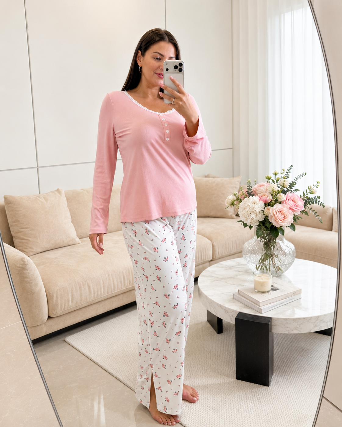 Pretty Nights, Peaceful Mornings — Pink Floral Pyjama Set