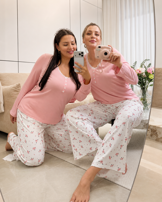 Pretty Nights, Peaceful Mornings — Pink Floral Pyjama Set